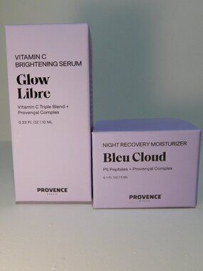 provence glow libre vitamin c serum + bleu cloud night moisturizer set